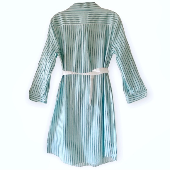 THE LIMITED Womens Calm Sea Convertible Sleeve Stripe Shirt Dress Stretch Cotton - Picture 11 of 16